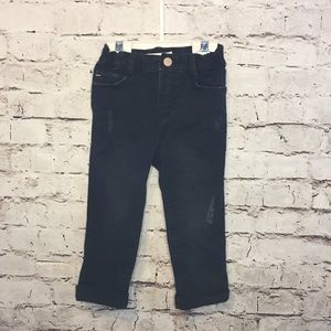 Girls Built In Warm Fleece Lined Black Jean 2T